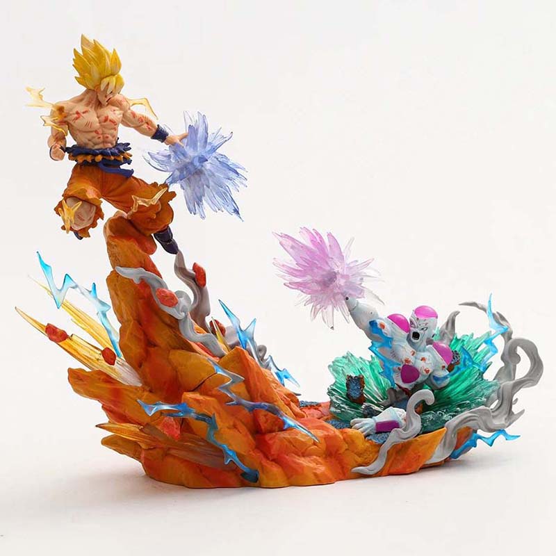Dragon Ball Son Goku VS Frieza Action Figure Toy with Light 20cm