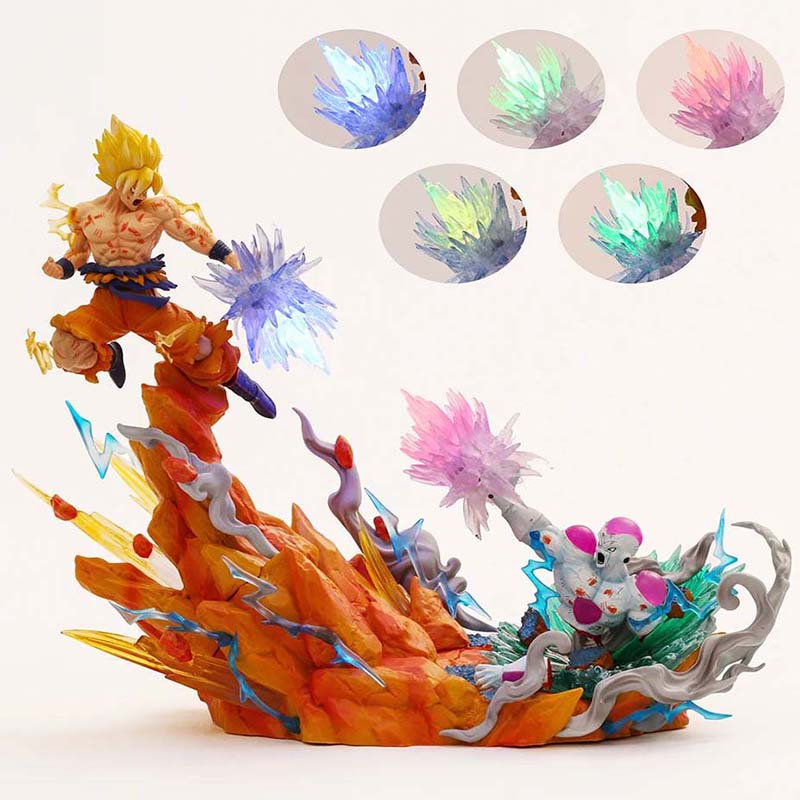 Dragon Ball Son Goku VS Frieza Action Figure Toy with Light 20cm