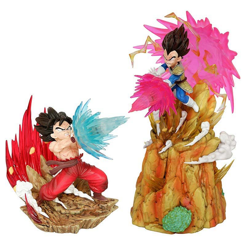 Dragon Ball Son Goku vs Vegeta Action Figure Toy with Light