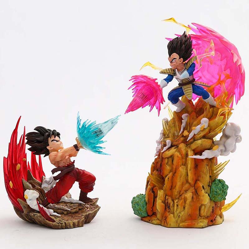 Dragon Ball Son Goku vs Vegeta Action Figure Toy with Light