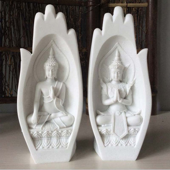 Hands Sculptures Buddha Statue Monk Figurine Tathagata Home Decoarion 2pcs