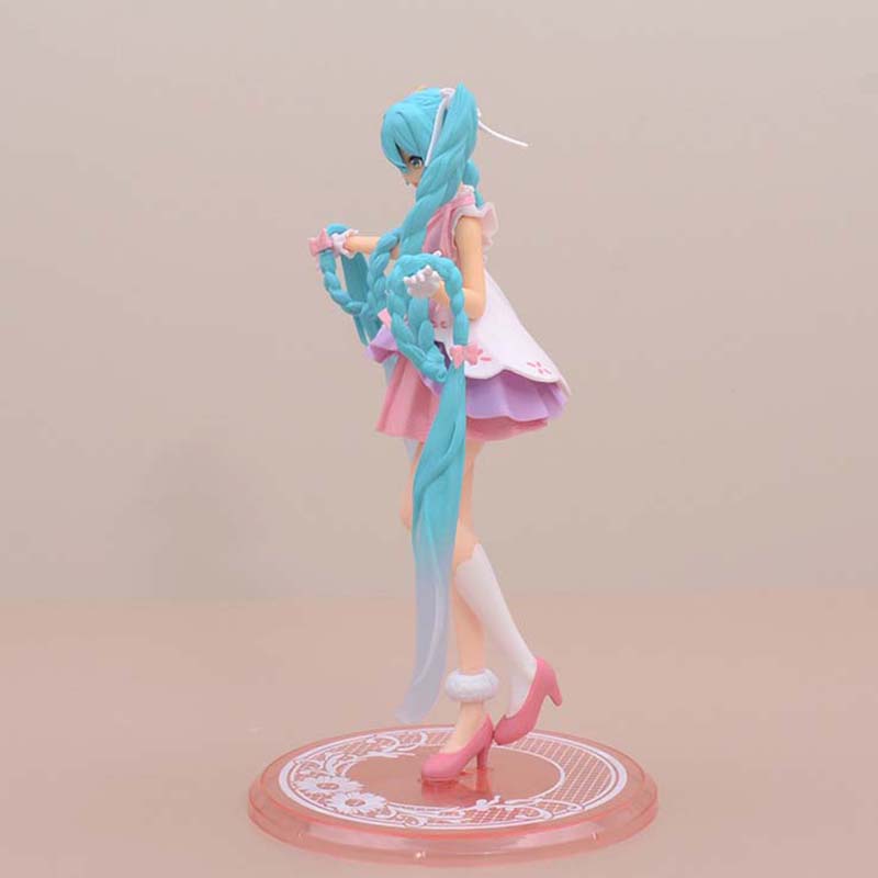 Hatsune Miku Long Hair Action Figure Collectible Model Toy 19cm