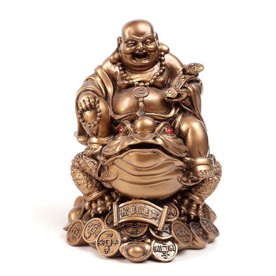 Maitreya Laughing Buddha Statue Wealth Toad Home Decoration 12cm