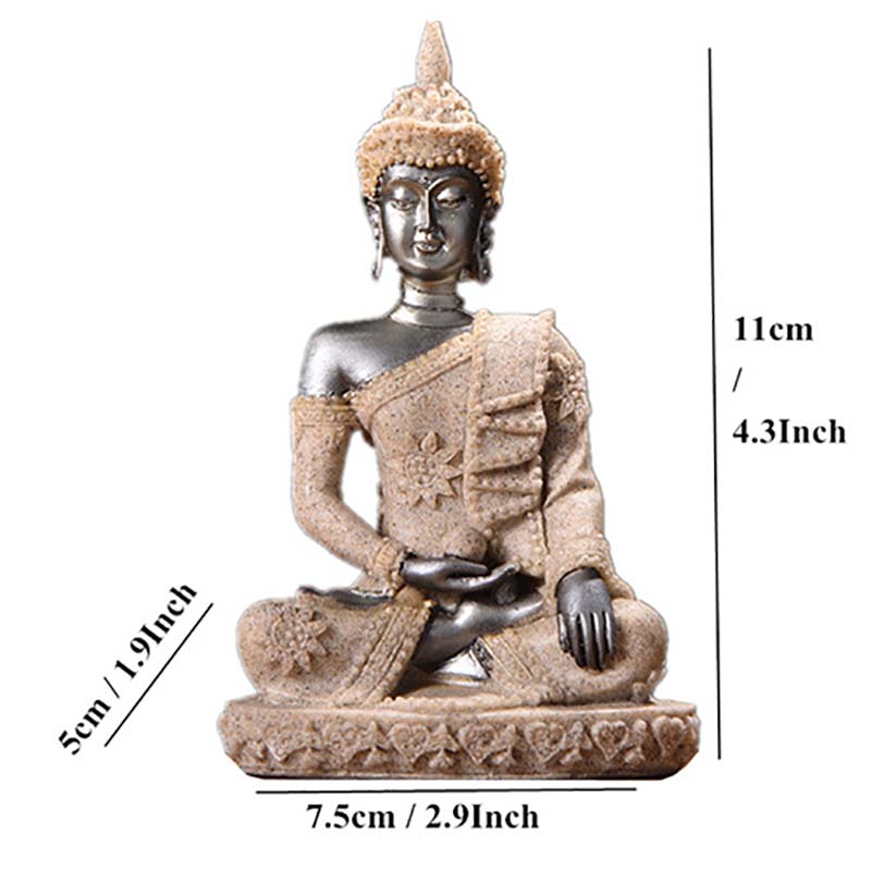 Miniature Fengshui Sitting Buddha Sculpture Figurines Home Decoration 11cm