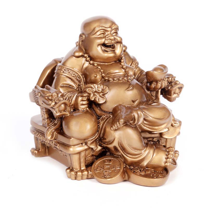 Miniature Fengshui Sitting Maitreya Laughing Buddha Statue 11cm