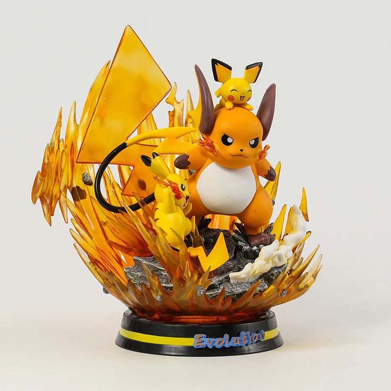 Pokemon Raichu Action Figure Collectible Model Toy with Light 25cm