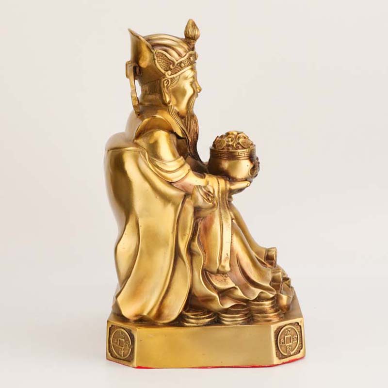 The God of Wealth Brass Statue Home Decoarion 17.5cm