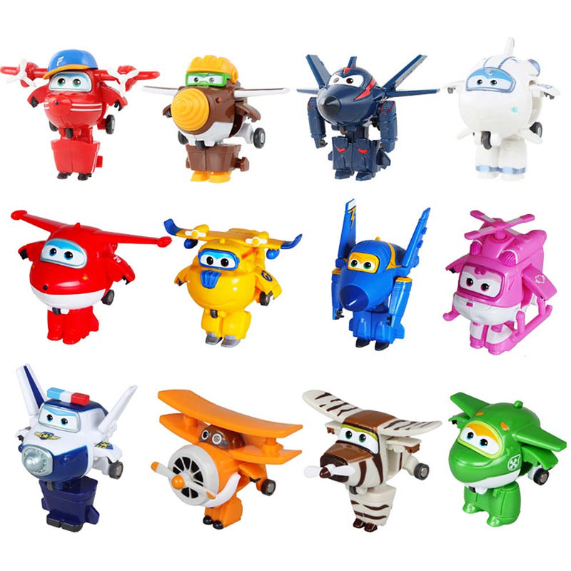 12 Style Mini Super Wings Deformation Robot Action Figure Toys - Toysoff.com
