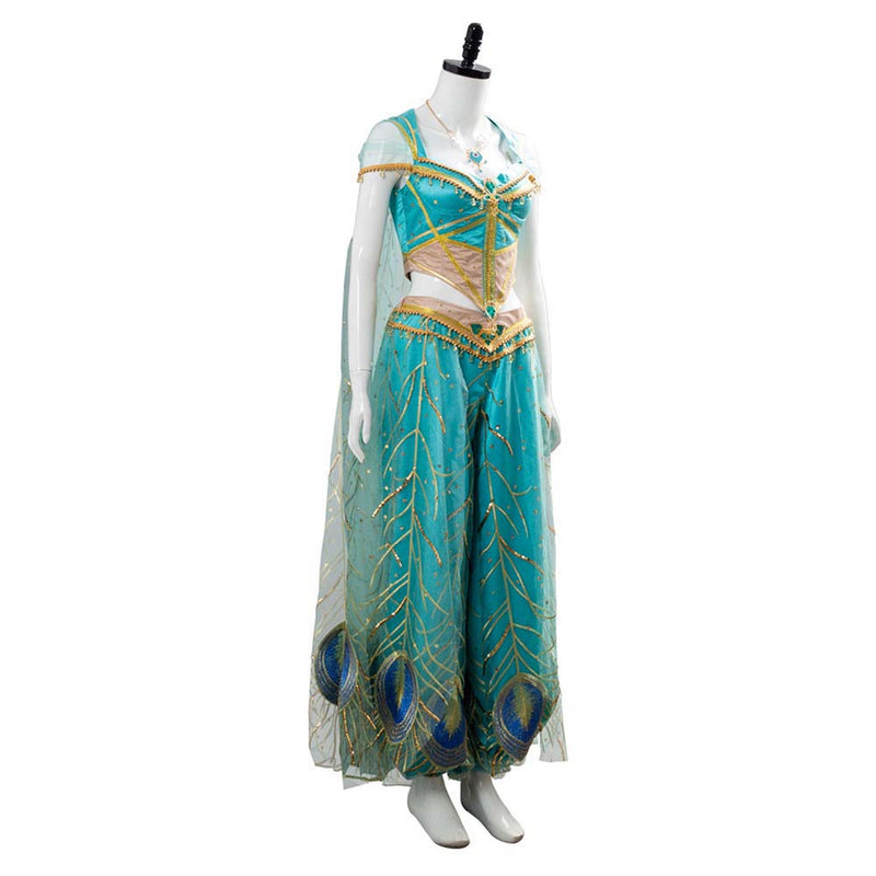Aladdin New Film Jasmine Princess Cape Dress Halloween Cosplay Costume - Toysoff.com