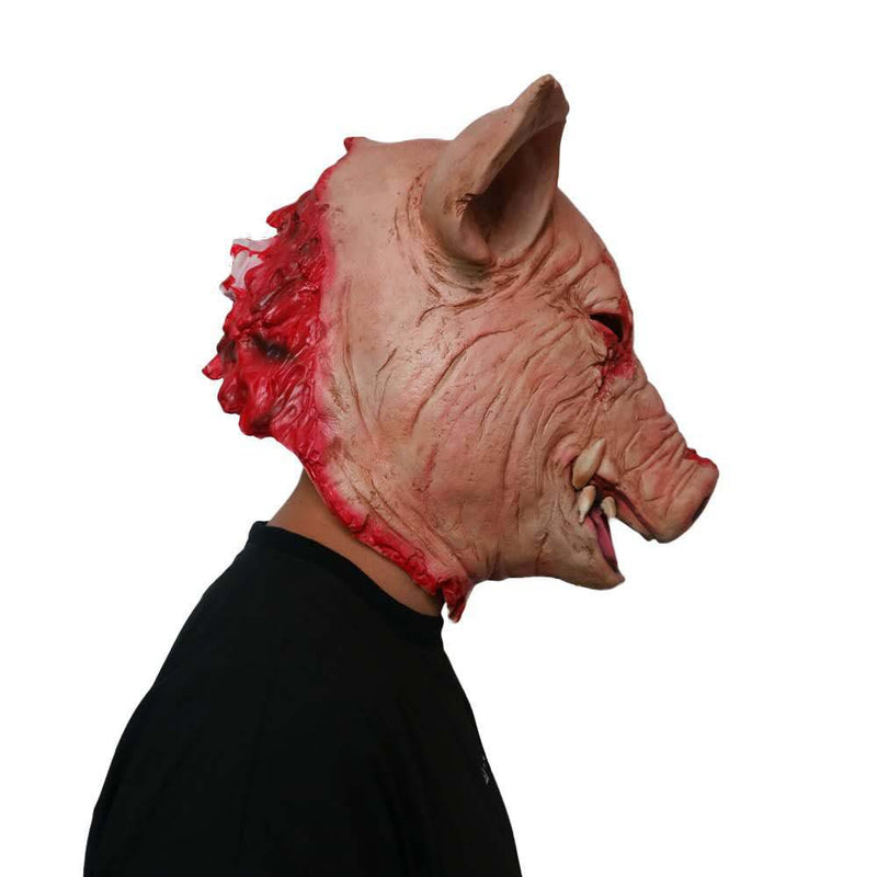 Horror Pig Mask Halloween Evil Full Head Animal Prop