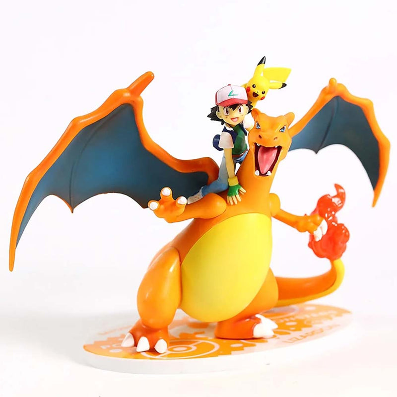 Anime Cartoon Monsters Ash Ketchum Satoshi Charizard Action Figure Toy
