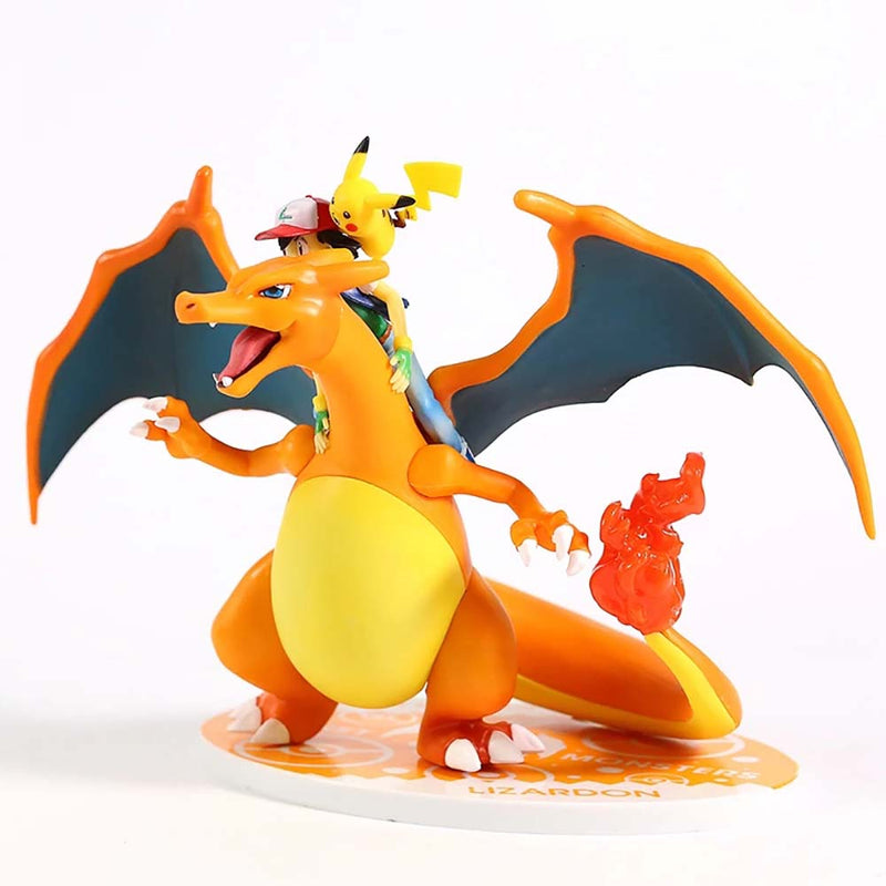 Anime Cartoon Monsters Ash Ketchum Satoshi Charizard Action Figure Toy