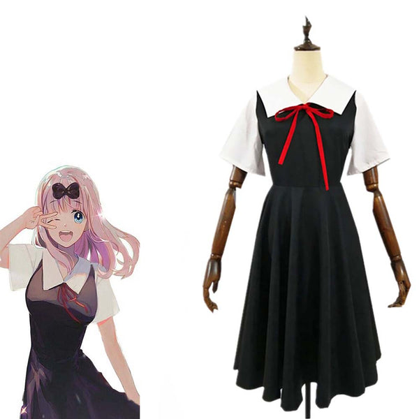 Anime Fujiwara Chika Japan School Uniform Summer Dress Cosplay Costume