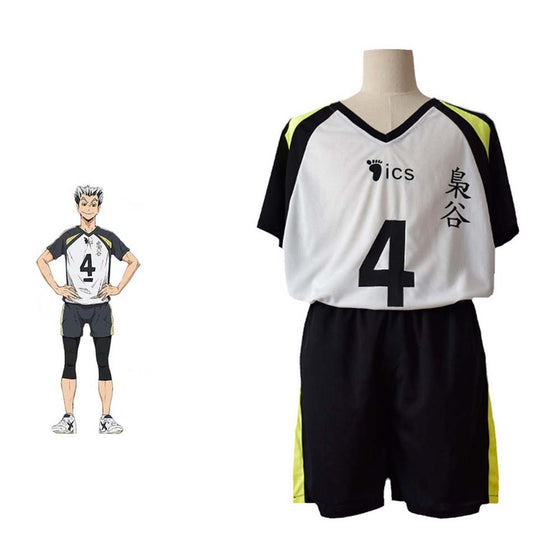 Anime Haikyuu Bokuto Koutarou Cosplay Ball Team Sportswear Uniform Number 4