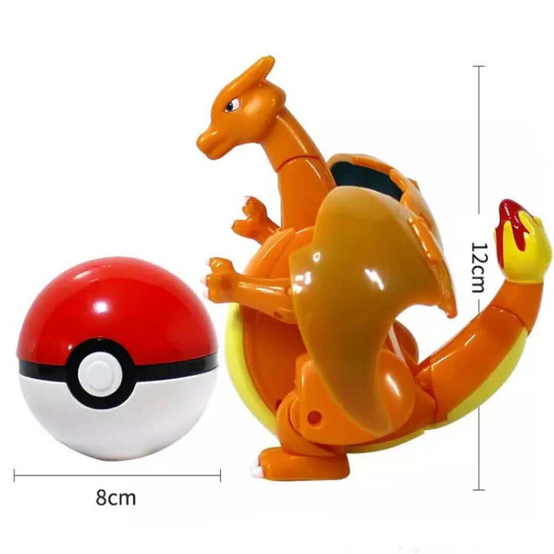 Anime Pokemon Ball Charizard Figure Model Handmade Deformation Suit Toys