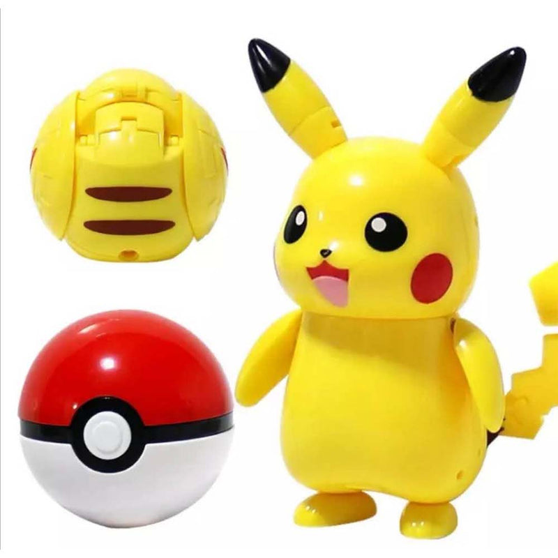 Anime Pokemon Ball Pikachu Figure Model Handmade Deformation Suit Toys