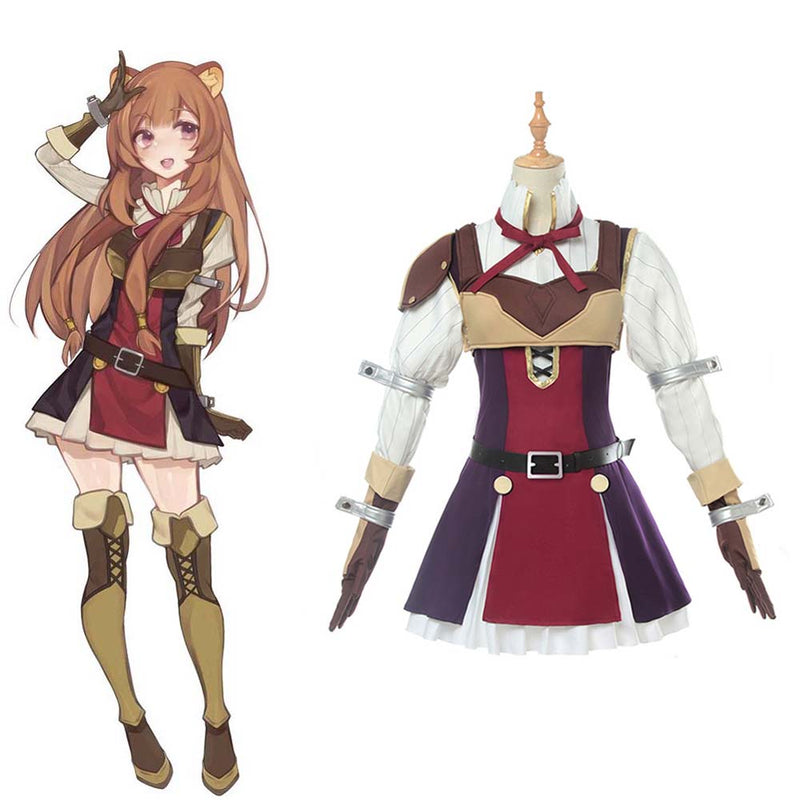 Anime The Rising Of The Shield Hero Raphtalia Dress Outfit Cosplay Costume - Toysoff.com