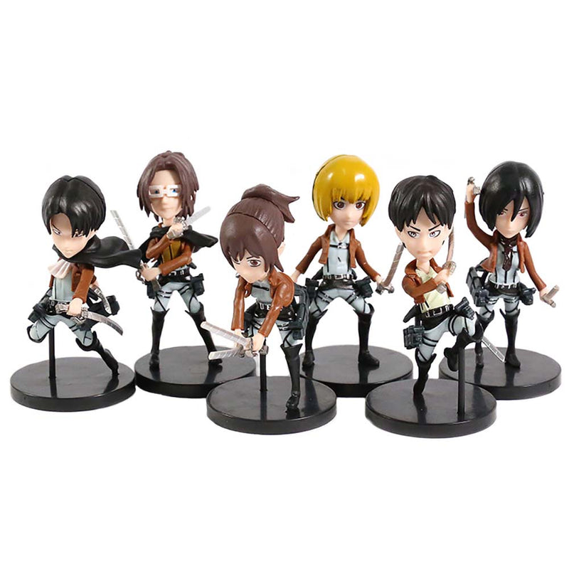 Attack on Titan Action Figure Collectible Model Toy 6pcs 9cm