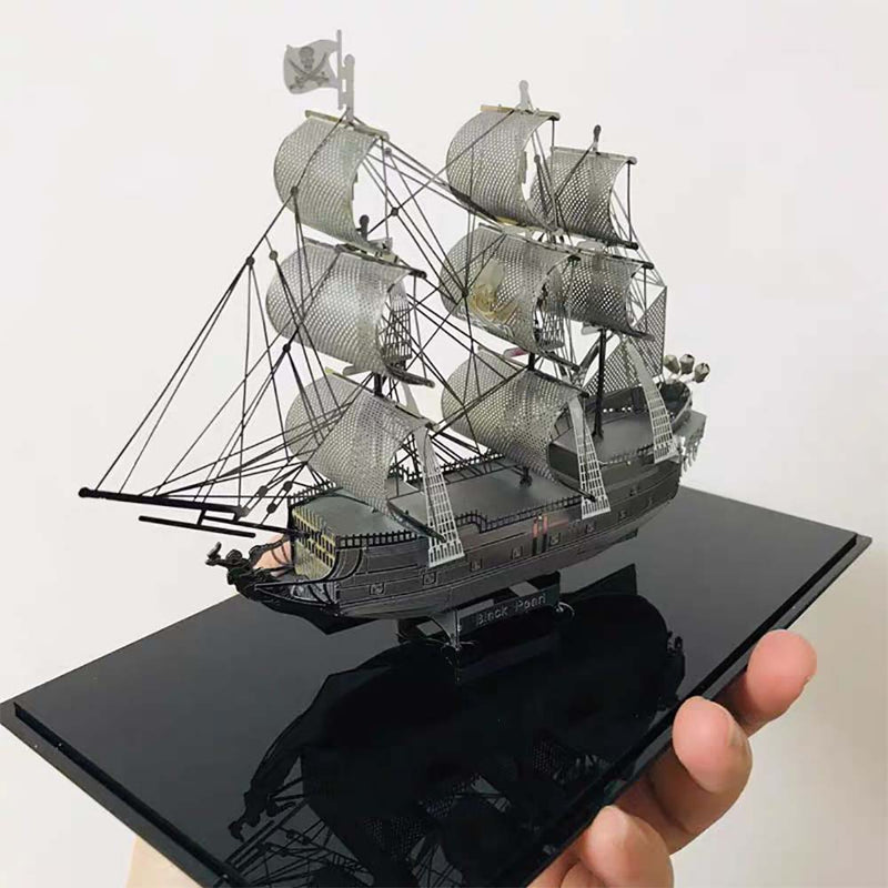 Black Pearl Pirate Boat 3D Model Metal Puzzle DIY Assembled Military Toy - Toysoff.com