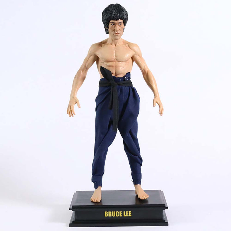 Bruce Lee Action Figure Double Headed Model Toy 28cm