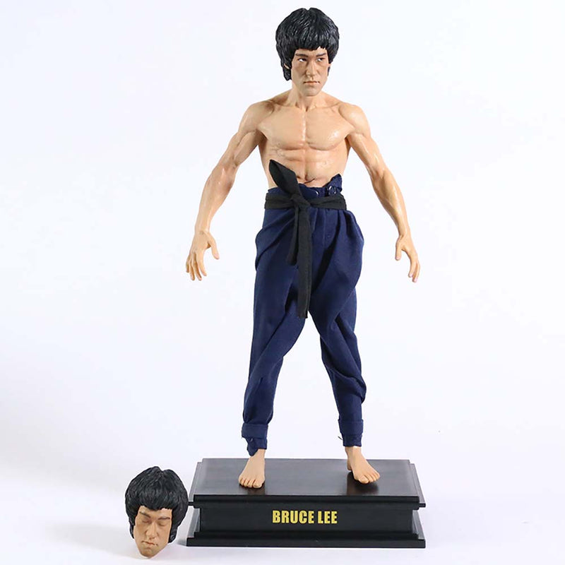 Bruce Lee Action Figure Double Headed Model Toy 28cm
