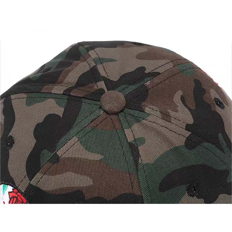 Camouflage Cap Skull Rose Embroidery Baseball Cap Street Dancer Hat - Toysoff.com
