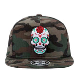 Camouflage Cap Skull Rose Embroidery Baseball Cap Street Dancer Hat - Toysoff.com