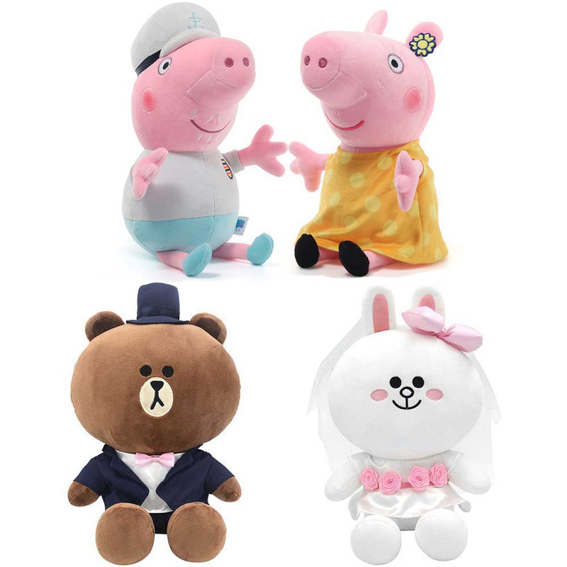 Cartoon Peppa Pig VS Brown Bear Cony Rabbit Plush Toy 30cm
