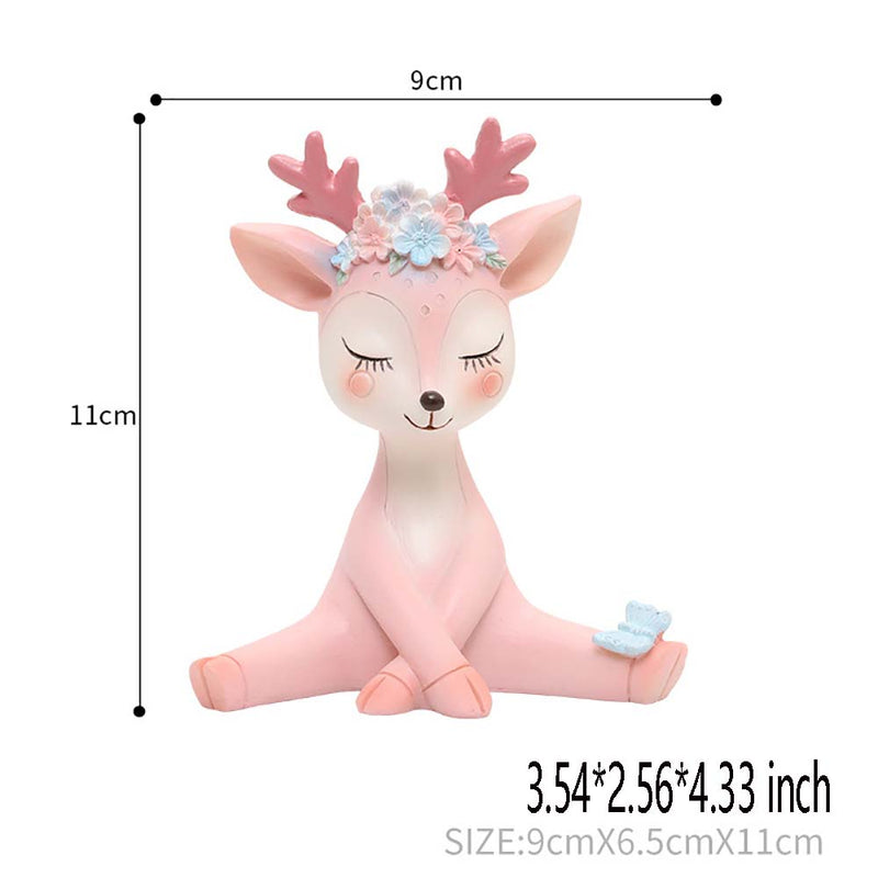 Cartoon Pink Blue Fawn Action Figure Interior Decoration Model Toy