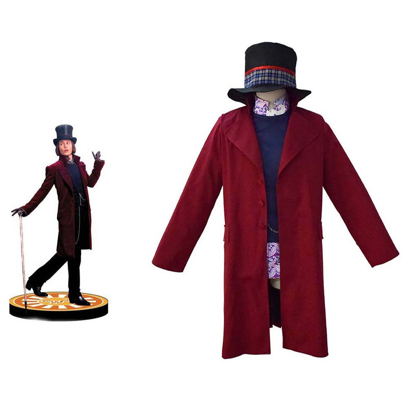 Charlie and the Chocolate Factory Willy Wonka Cosplay Costume Full Sets