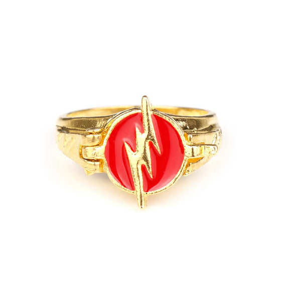DC Movie Cos Superhero Lightning Logo Justice League Flash Ring