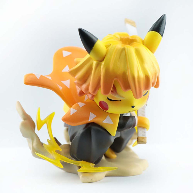 Demon Slayer Pikachu Cos Agatsuma Zenitsu Action Figure Toy 10cm
