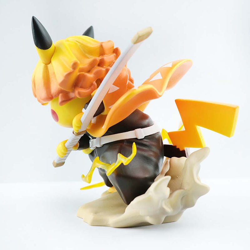 Demon Slayer Pikachu Cos Agatsuma Zenitsu Action Figure Toy 10cm