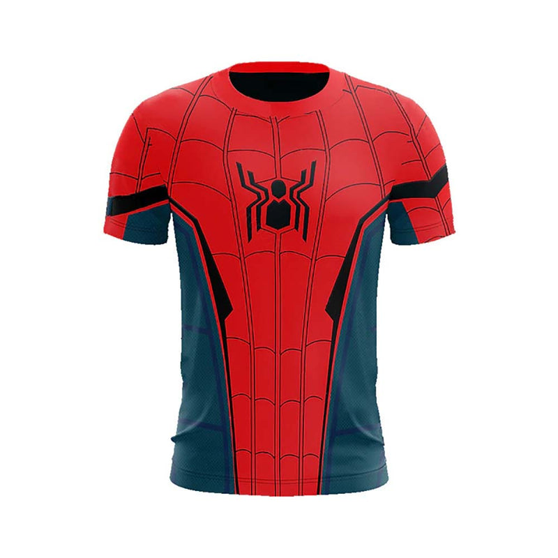Disney Marvel Superhero Spiderman Cosplay Costume Men Boys T-Shirt and Hoody Set