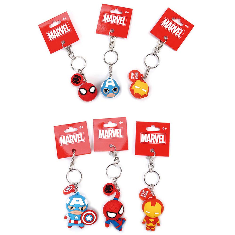 Disney Marvel Superhero Spiderman Iron Man Captain American Cartoon Keychain
