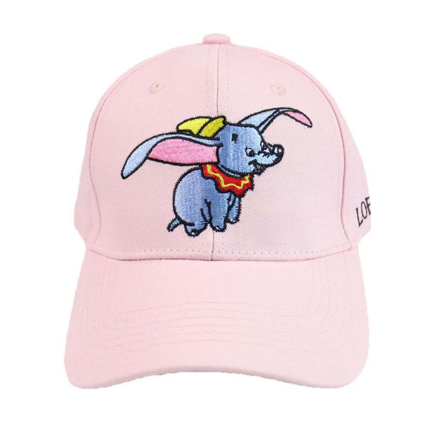 Dumbo Cotton Embroidery Baseball Cap Outdoor Casual Girls Sun Hat Pink - Toysoff.com