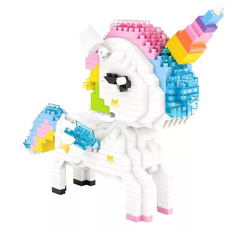Building Blocks Unicorn Cartoon Model Educational Bricks DIY Kids Toy - Toysoff.com