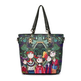 Fashion Cartoon Casual Print Women Luxury Handbag Durable PU Leather Shoulder Bag - Toysoff.com