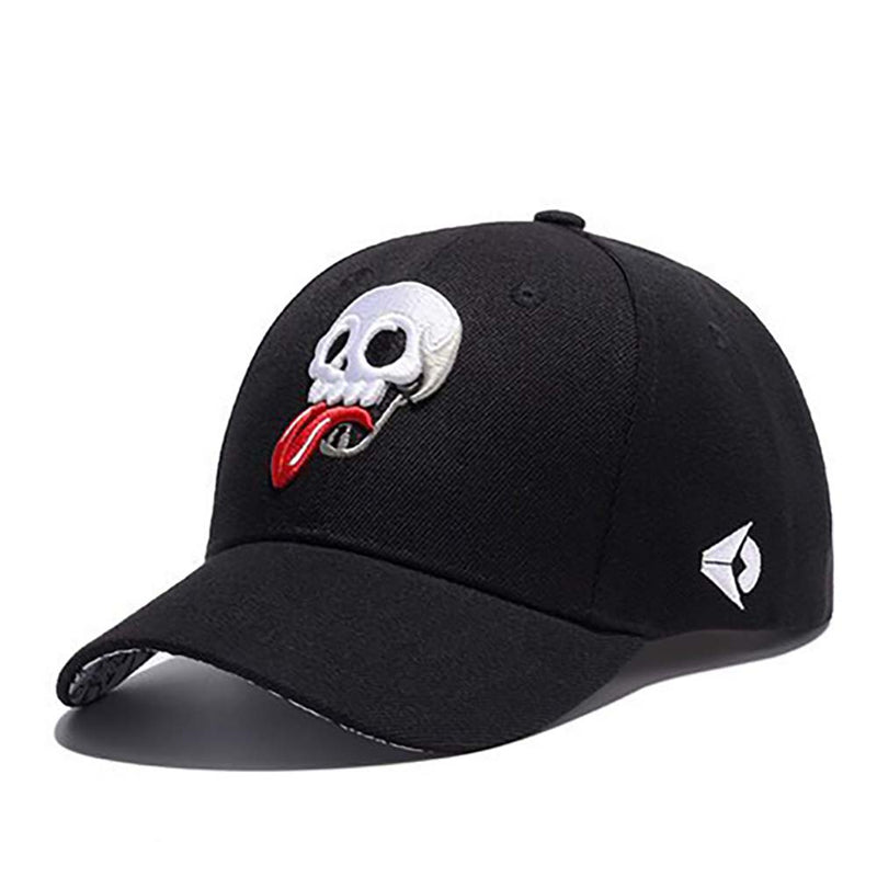 Fashion Casual Embroidery Tongue Sticking Out Skull Club Party Baseball Cap - Toysoff.com