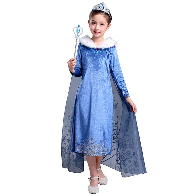 Frozen Elsa Princess Dress Children Birthday Christmas Performance Cosplay Costume
