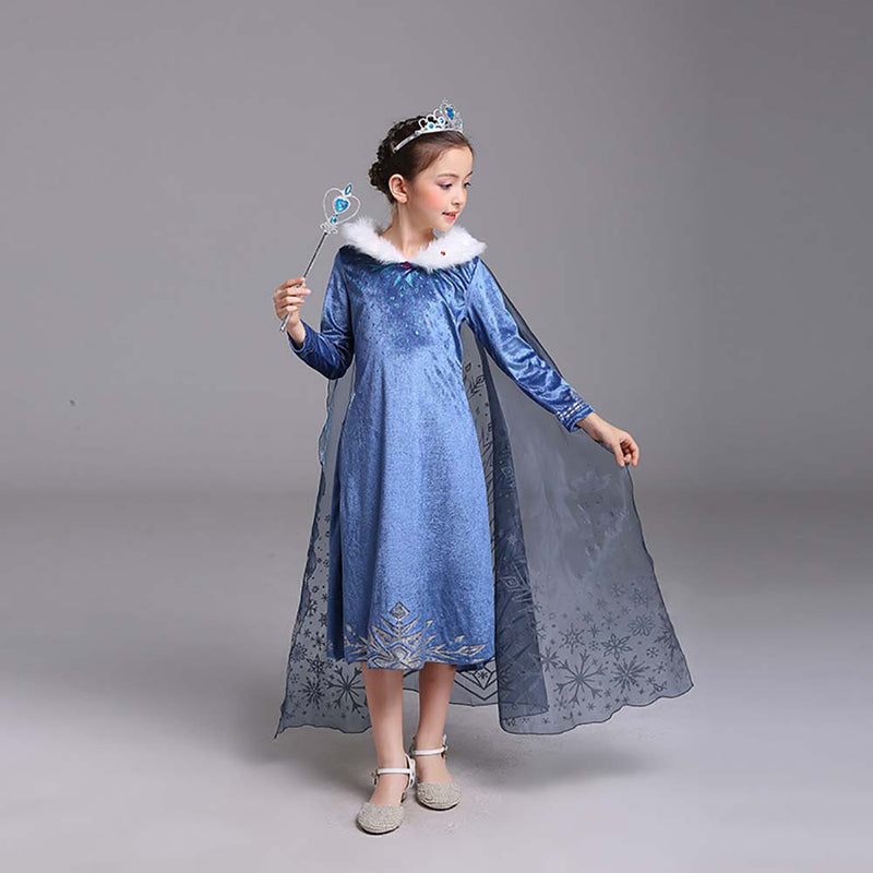 Frozen Elsa Princess Dress Children Birthday Christmas Performance Cosplay Costume