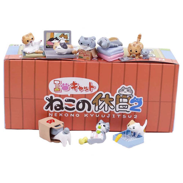 Game Cartoon Kawaii Neko Cats Kitty Action Figure Mini Toy 8pcs