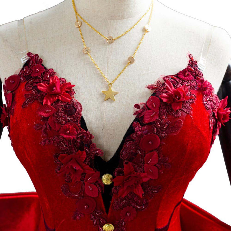 Game Final Fantasy 7 Aerith Gainsborough Sexy Red Dress Cosplay Costume - Toysoff.com