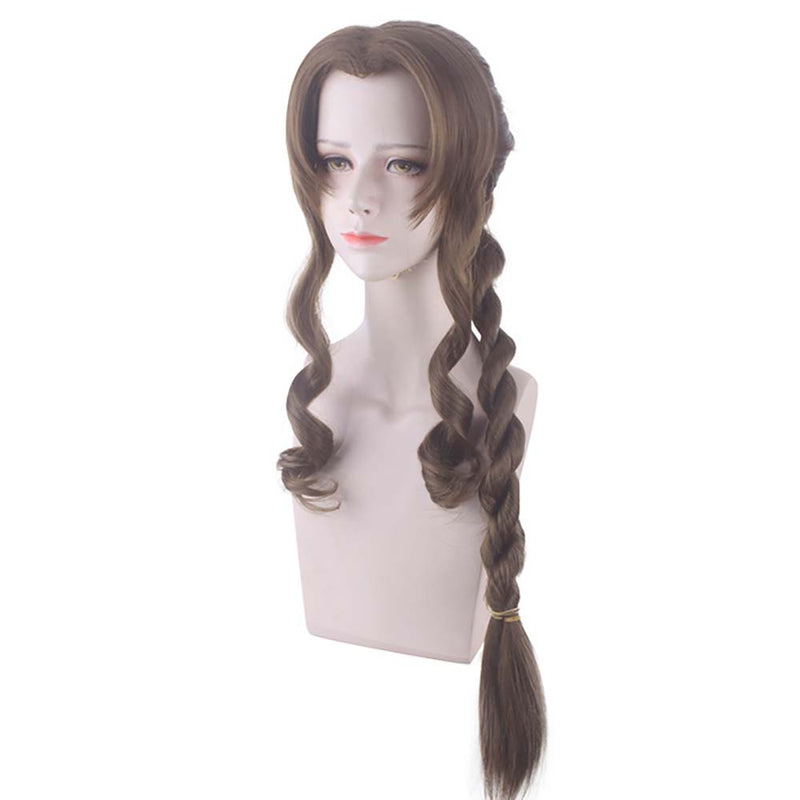 Game Final Fantasy VII Aerith Cosplay Wig Beauty Blonde Hair