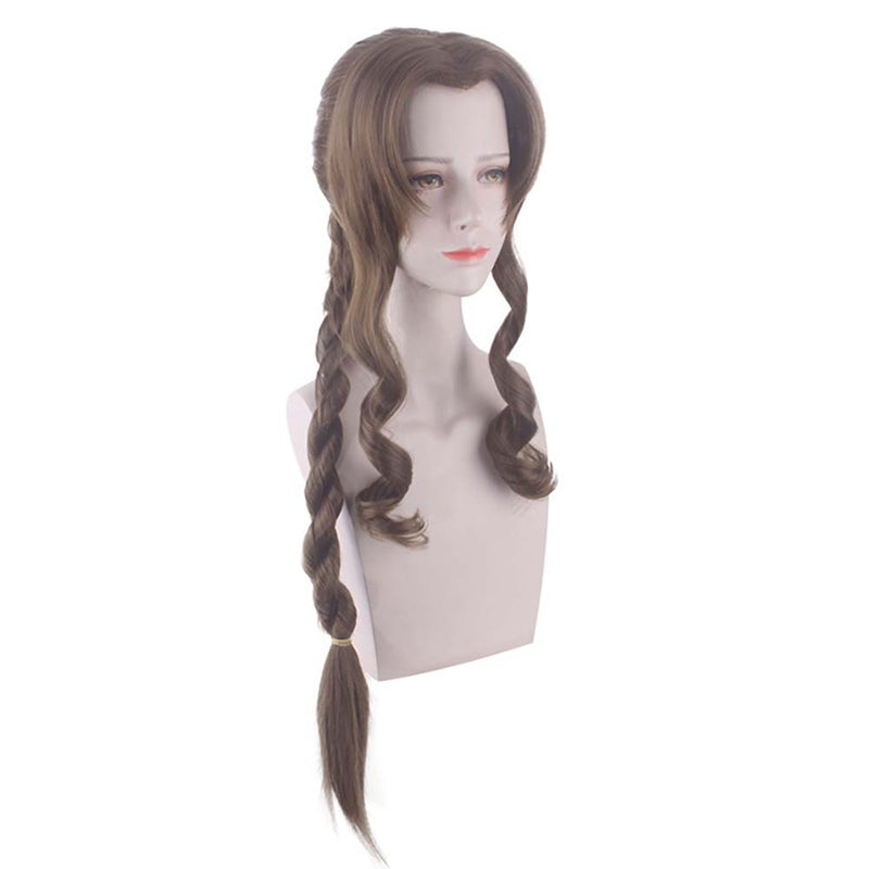 Game Final Fantasy VII Aerith Cosplay Wig Beauty Blonde Hair