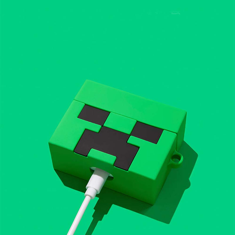 Game Minecraft Creeper Cartoon Apple Airpods Case Fun Gift