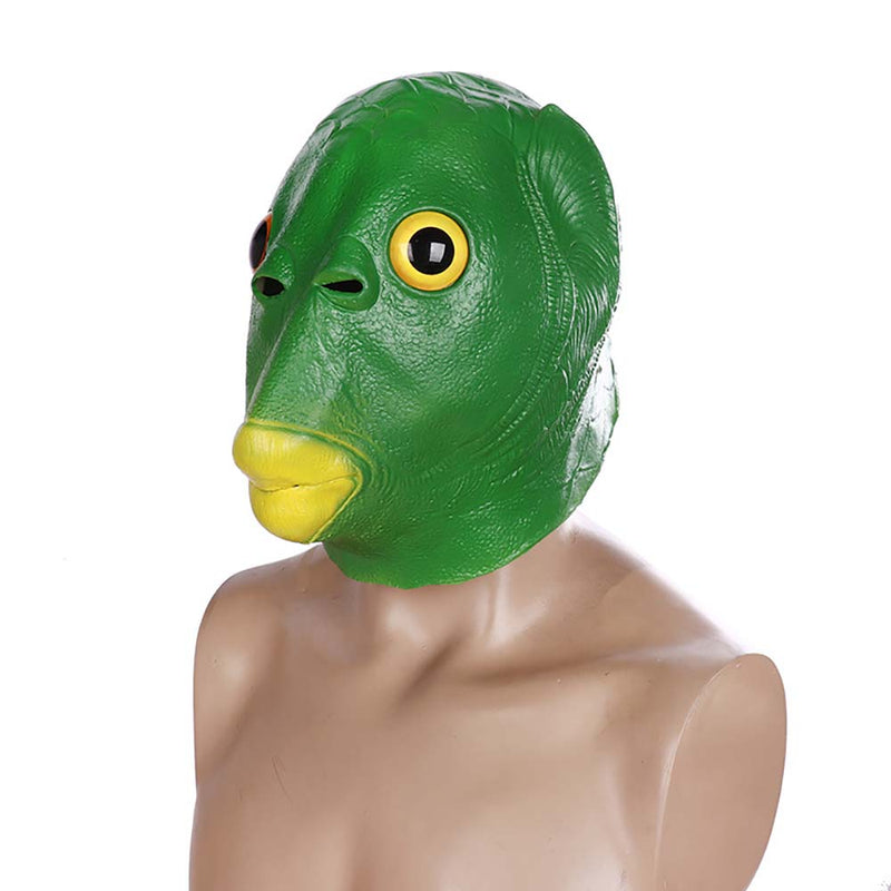 Green Fish Head Mask Funny Party Cosplay Prop
