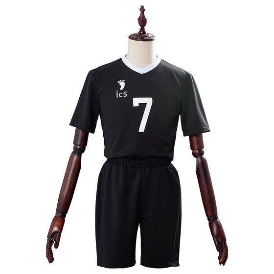 Haikyuu Miya Atsumu Black School Sportswear Custom Made Cosplay Costume