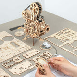 Hand Crank DIY 3D Classic Retro Flim Projector Wooden Puzzle Game Assembly Toy - Toysoff.com