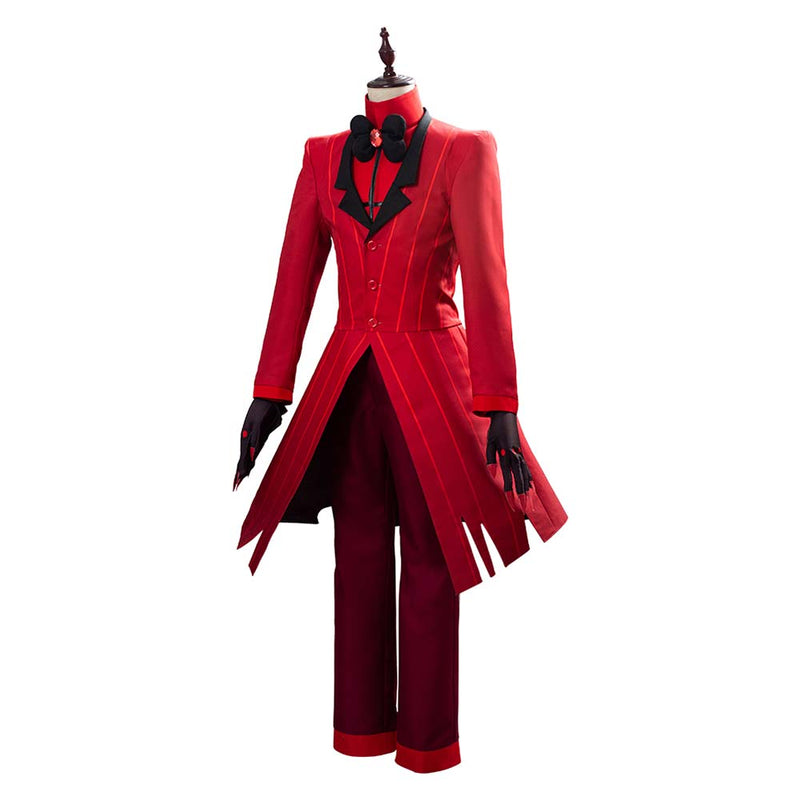 Hazbin Hotel Alastor Red Suit Uniform Adult Halloween Cosplay Costume - Toysoff.com